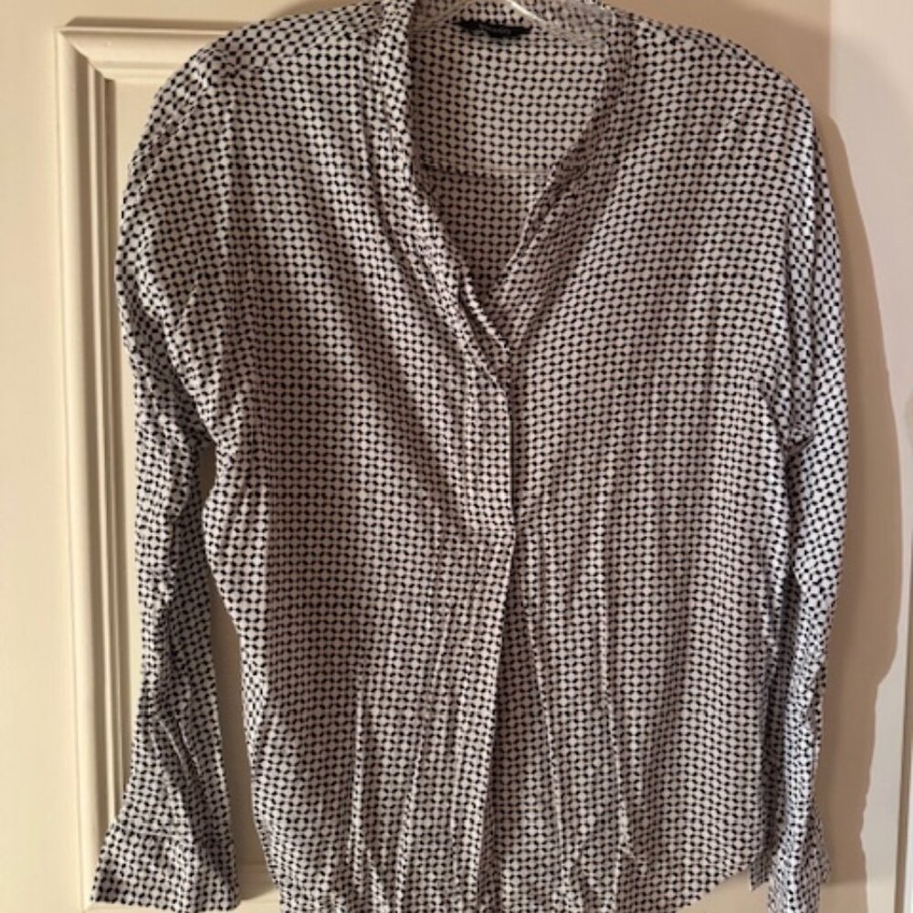 White and black patterned  blouse